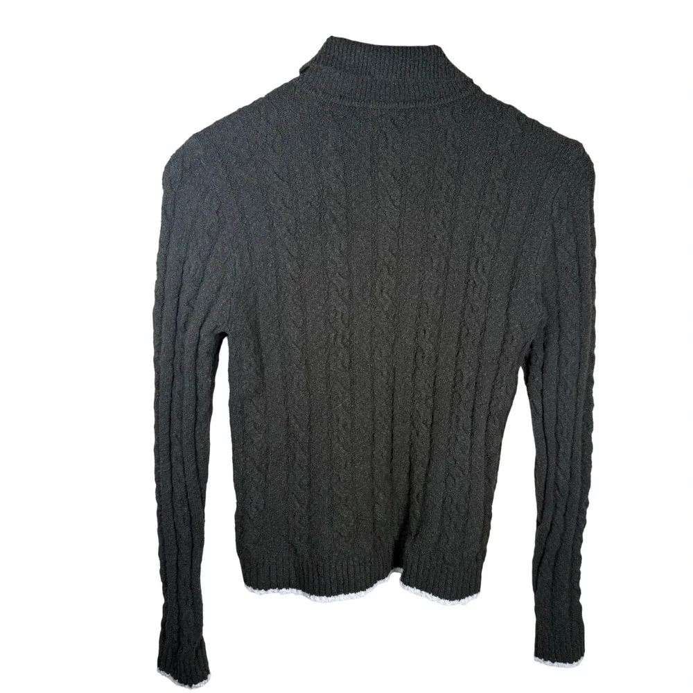 NWT Madewell Cable-Knit Zip Cardigan Womens Small Olive Green Classic Preppy
